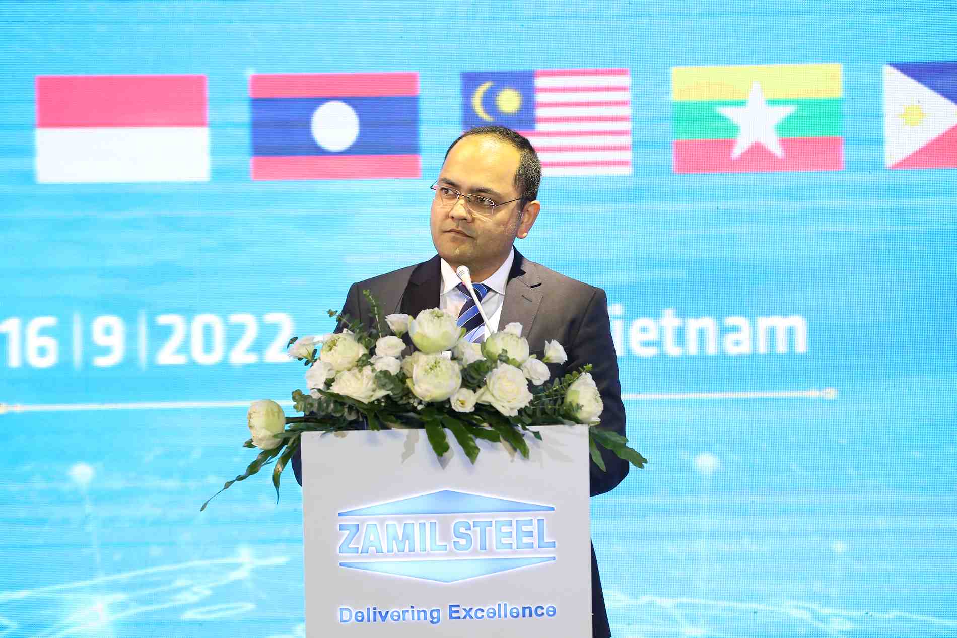 CEO Zamil Steel Buildings Việt Nam, ông Krishnakanth Kodukula phát biểu tại sự kiện
