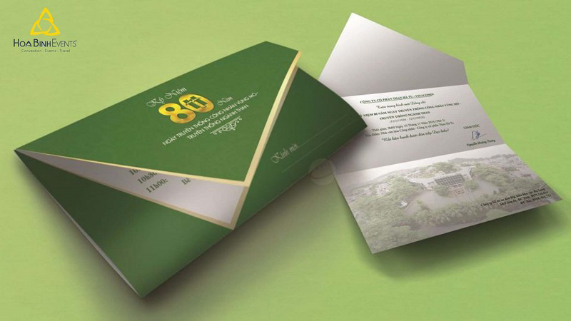 Mẫu giấy mời kỷ niệm ngày thành lập công ty xanh lá