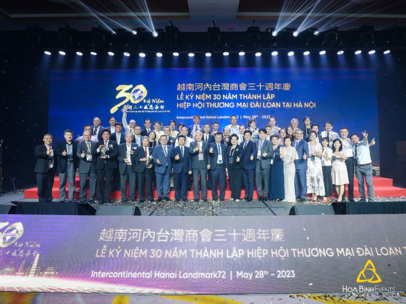 HoaBinh Events đồng hành cùng lễ kỷ niệm 30 năm thành lập Hiệp hội Thương mại Đài Loan tại Hà Nội
